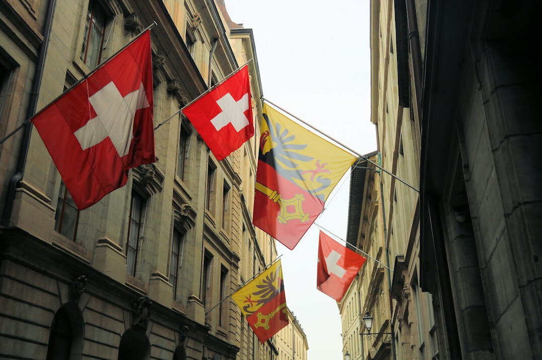 swiss flag waving
